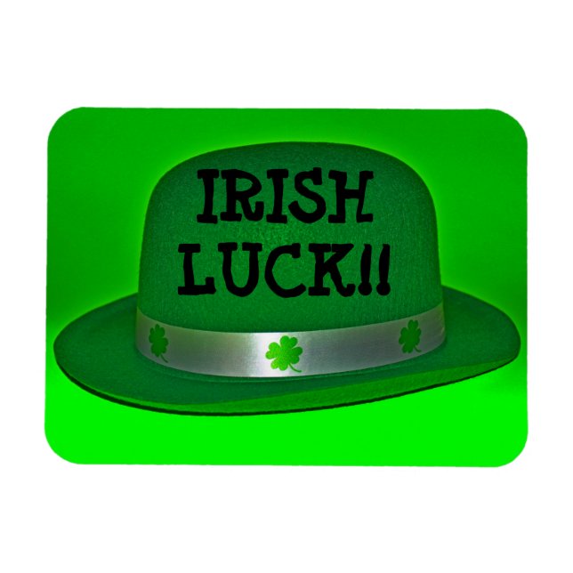Íman IRISH LUCK Green Derby Hat Magnet (Horizontal)