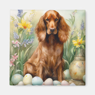 Íman Irish Red Setter com Ovos de Páscoa