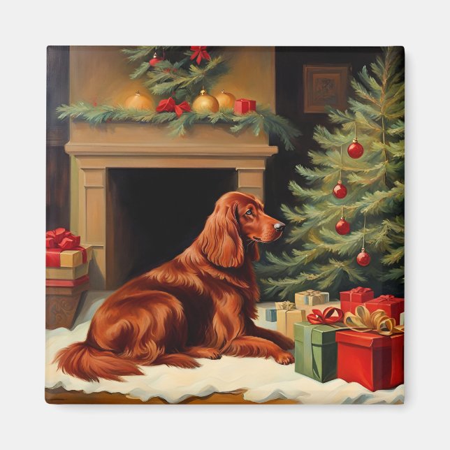 Íman Irish Setter Christmas (Frente)