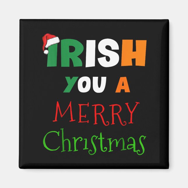 Íman Irish You A Merry Christmas Ireland Flag Xmas Hat  (Frente)