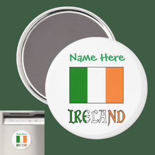 Íman Irlanda Bandeira Irlandesa Verde Personalização
