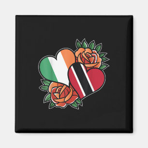 Íman Irlanda Trinidad e Tobago Flag Heart Half Irish
