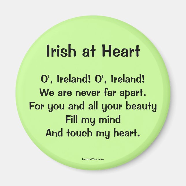 Íman Irlandês no Coração Proverb Magnet (Frente)