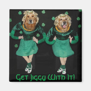 Íman Irlandês Stepdancers do golden retriever que obte