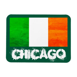 Íman Irlandeses em Chicago com a Bandeira da Irlanda - 