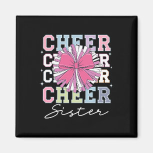Íman Irmã de Cheer Groovy Coquette Laço Cheerleading Ch