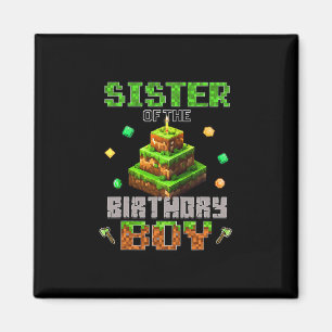 Íman Irmã Do Menino Do Aniversário Festa Video Gamer Pi