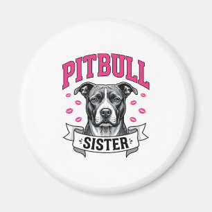 Íman Irmã Pitbull Design Vetorial de Amante de Cachorro