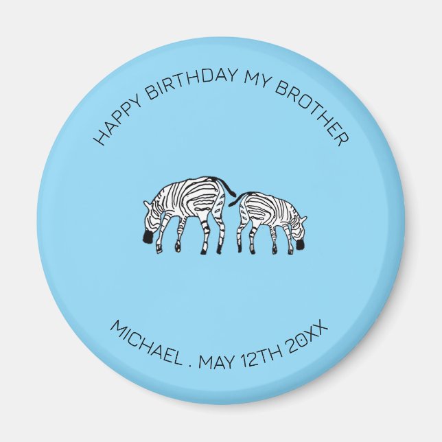 Íman Irmão Aniversário, Zebras Quenianas Bonitas e Feli (Frente)