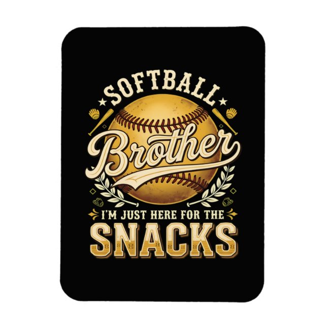 Íman Irmão de Softball Divertido Lanches Esportes (Vertical)