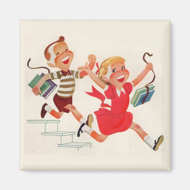 Íman irmão e irmã a caminho da escola (Frente)