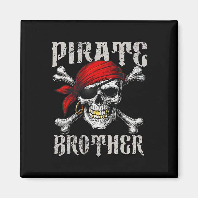 Íman Irmão Pirata Jolly Roger Flag E Skull Crossbon (Frente)