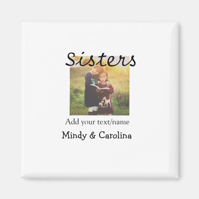 Íman Irmãs besties BFF adiciona nome de foto família (Frente)