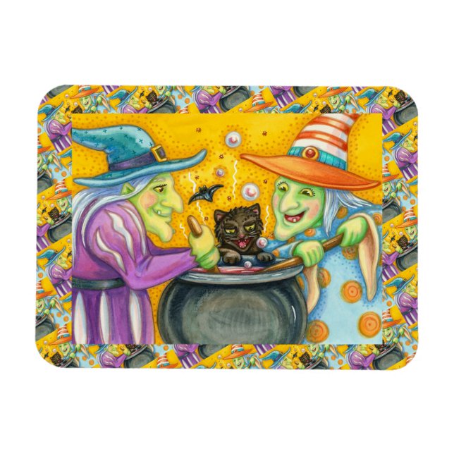 ÍMAN  IRMÃS DE BRUXAS, GATO NEGRO E TRASEIRO (Horizontal)