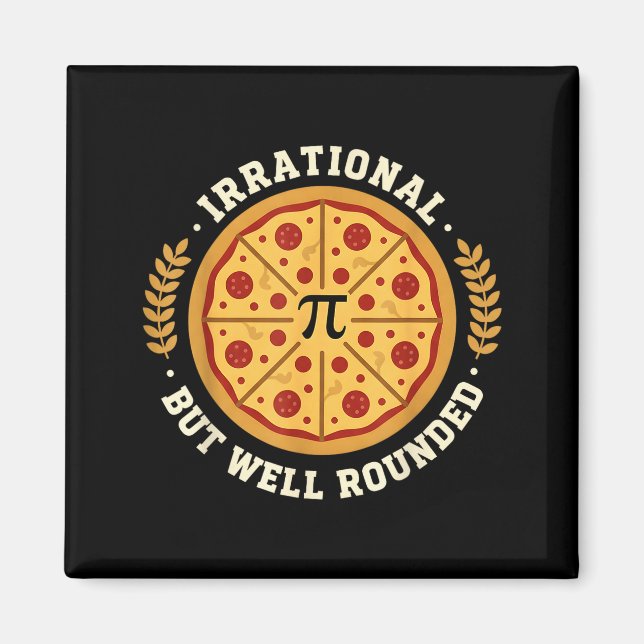 Íman Irrational Mas Bem Arredondado Símbolo Pi de Pizza (Frente)