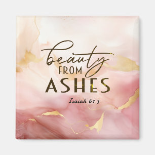 Íman Isaiah 61 3 Beleza da Bíblia Ashes Verse Pink