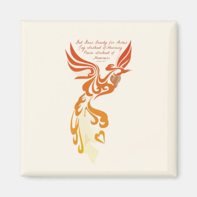 Íman Isaiah 61 Phoenix Beauty Do Ashes Magnet (Frente)