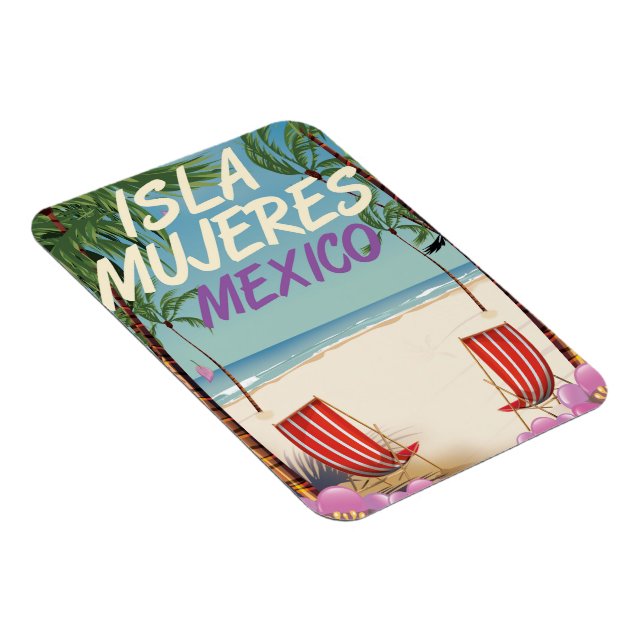 Íman Isla Mujeres Mexico Beach poster (Lado Direito)