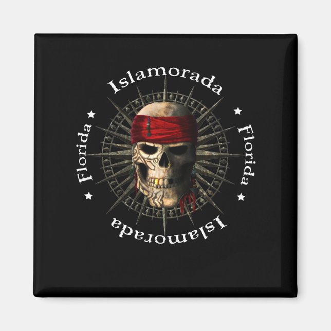 Íman Islamorada Florida Keys Pirate Skull (Frente)