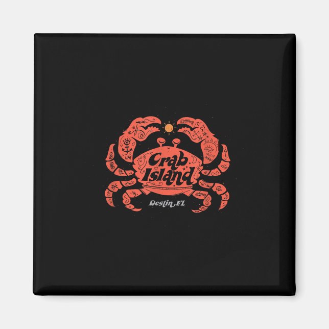 Íman Island Crab Sandbar Hangout Em Destin Flórida Fl C (Frente)