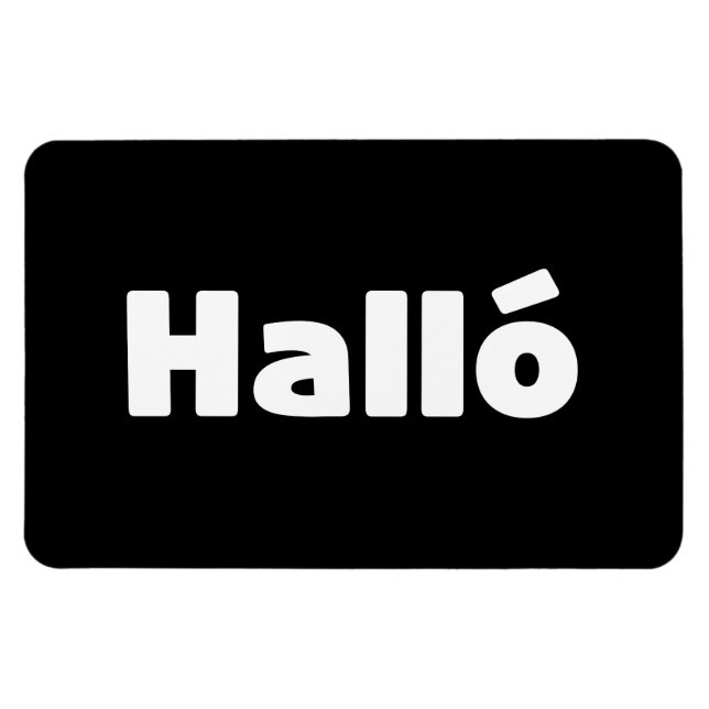 Íman Islandês Halló { Hello ) Íslenska Language (Horizontal)
