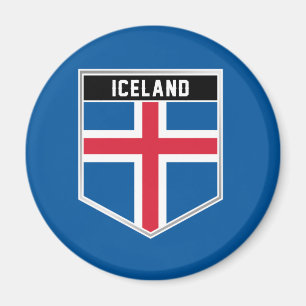 Íman Islândia Flag Shield