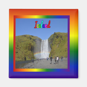 Íman Islândia Rainbow Waterfall