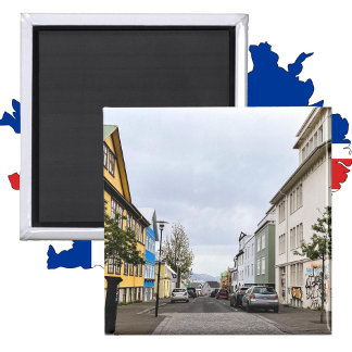 Íman Islândia Reykjavik City Street Color Photo