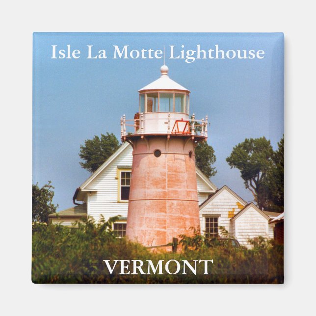 Íman Isle La Motte Lighthouse, Vermont Magnet (Frente)
