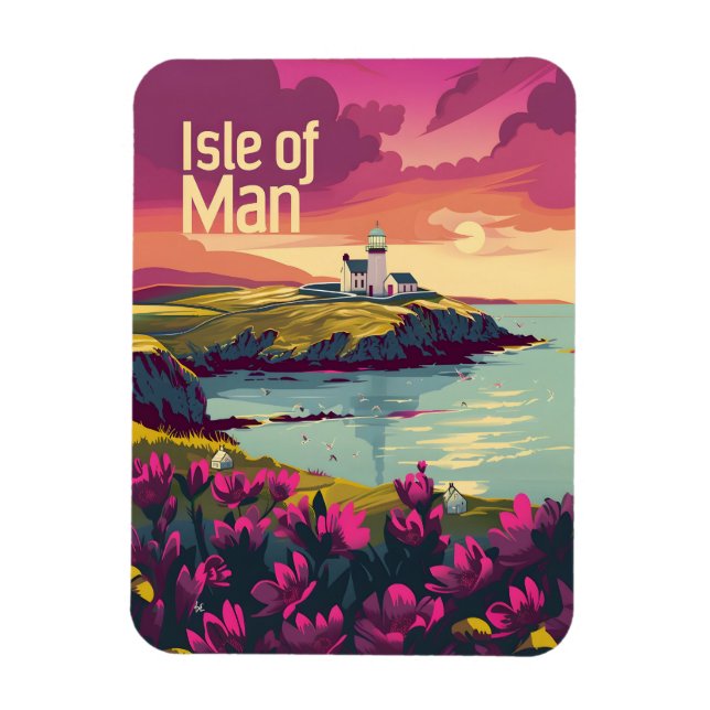 Íman Isle of Man vintage art (Vertical)