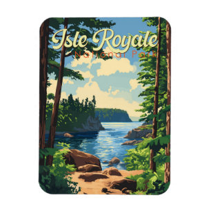 Íman Isle Royale National Park Ilustration Viagem Art