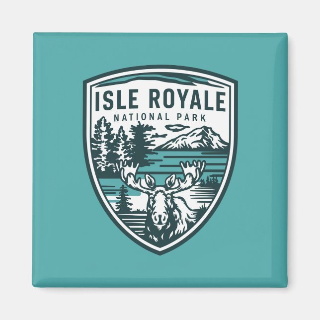 Íman Isle Royale National Park Wildlife Emblem (Frente)