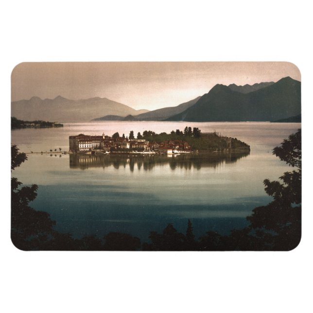 Íman Isola Bella por Moonlight, Lake Maggiore, Itália (Horizontal)