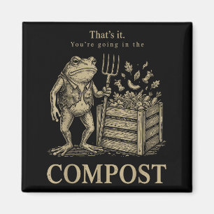 Íman Isso vai para a compostagem sapo engraçado jardina
