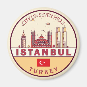 Íman Istambul Turquia Cidade Skyline Emblem