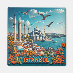 Íman 🧲 Istambul Turquia Lembrança Da Sua Viagem 🧲