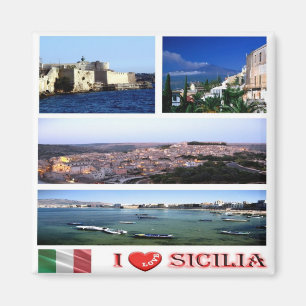 Íman IT - Sicília - I Love - Collage Mosaic