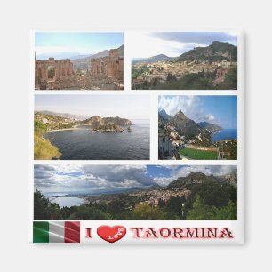 Íman IT - Sicília - Taormina - I Love - Collage Mosaic