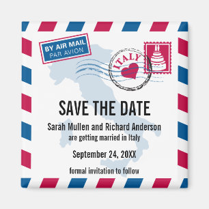 Íman Itália Air Mail Wedding (Salvar data)