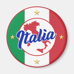 Íman Italia Flag & Map