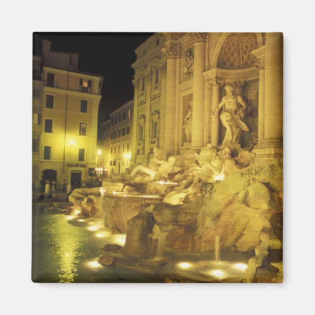 Íman Itália, Roma. Fonte de Trevi à noite. (Frente)