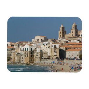Íman Itália, Sicília, Cefalù, Vista da cidade com Duomo