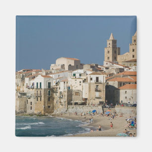 Íman Itália, Sicília, Cefalù, Vista da cidade com Duomo
