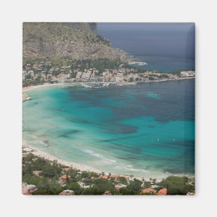Íman Itália, Sicília, Mondello, Vista da praia a partir