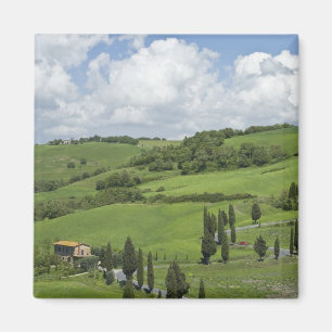 Íman Itália, Toscana. La Foce. Uma estrada curva sobe