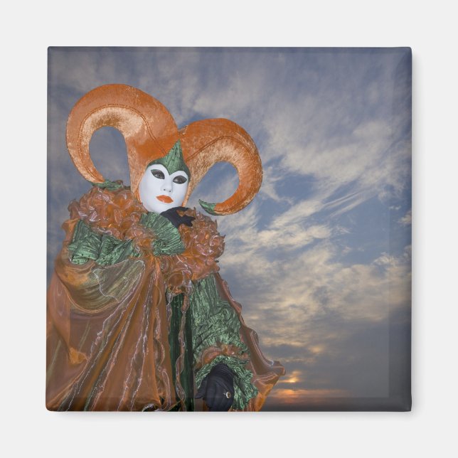 Íman Itália, Veneza. Mulher vestida com fantasia para (Frente)