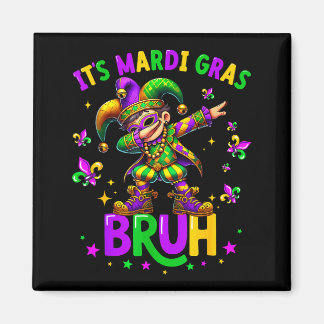 Íman It's Mardi Gras Bruh Dabbing Leprechaun Jester New