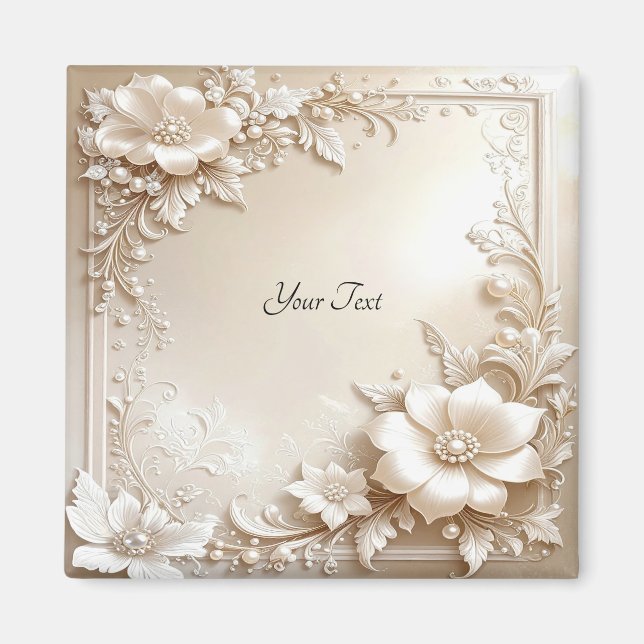 Íman Ivory Flowers Magnet (Frente)