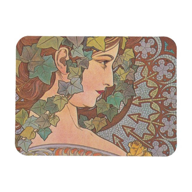 Íman Ivy - Alphonse Mucha (Horizontal)