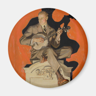 Íman J.C. Leyendecker Tocador de Banjo 1920 Arte Art Dé